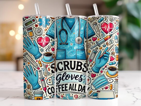 20 Oz Nurse Tumbler Wrap Sublimation