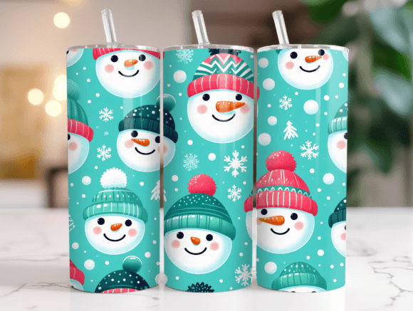20OZ Snowman Christmas Wrap Tumbler Graphics