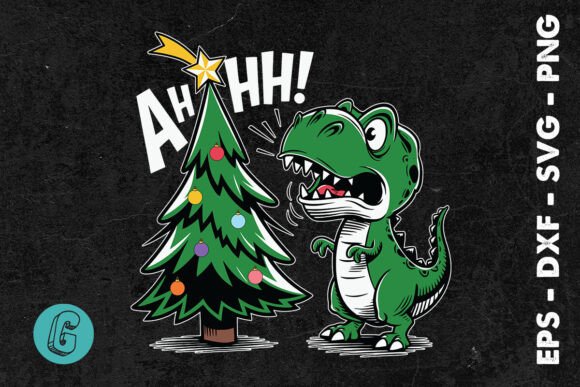 Ahhh Funny Rex Happy Christmas SVG: Graphics & Print Templates