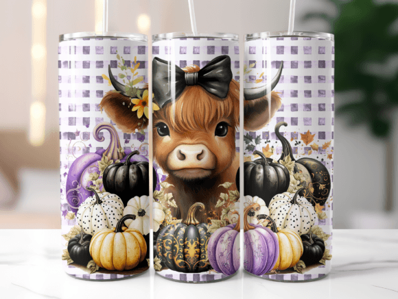 Baby Highland Pumpkins Graphics for Tumbler Wraps