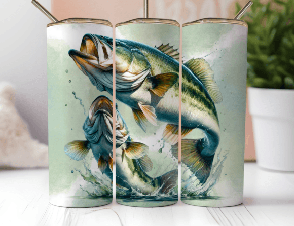 Bass Fish Tumbler Wrap Graphics