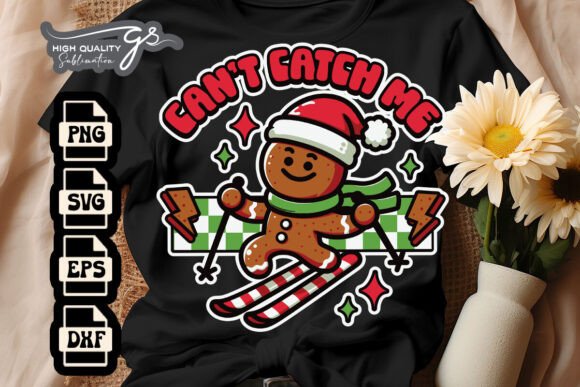 Can’t Catch Gingerbread Skiing SVG: Crafts & Graphics for Local Branding