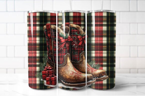 Christmas Cowboy Boots Graphics & Illustrations