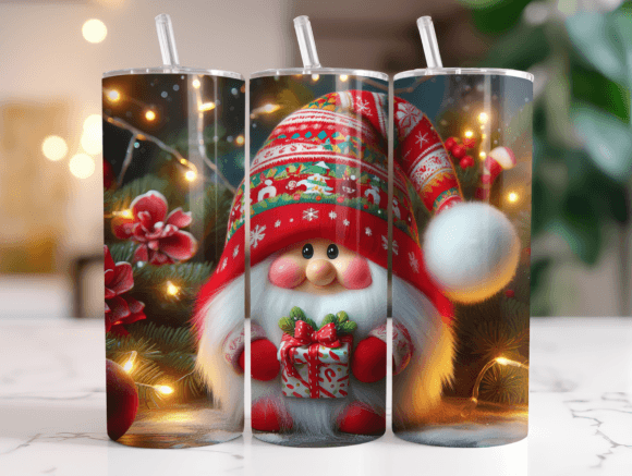 Christmas Gnome 20oz PNG Tumbler Wrap