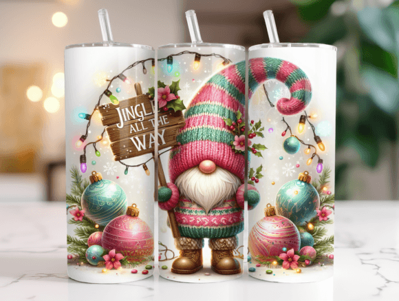 Christmas Gnome 20Oz Tumbler Wrap Graphics