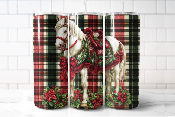 Christmas Horse 20oz Tumbler Wrap Graphics & Illustrations