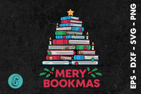 Christmas Merry Bookmas Graphics & Print Templates