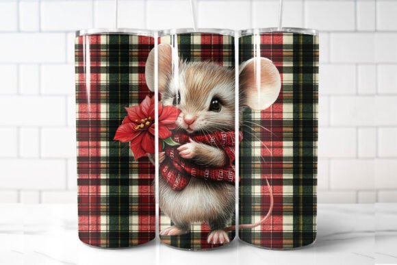 Christmas Mouse 20oz Tumbler Wrap: Graphics & Illustrations