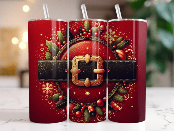 Christmas Santa Claus Belt Tumbler Wrap Graphics