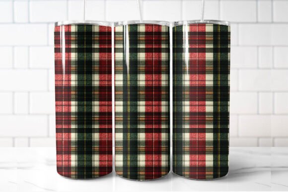 Christmas Tartan 20oz Tumbler Wrap: Graphics & Illustrations