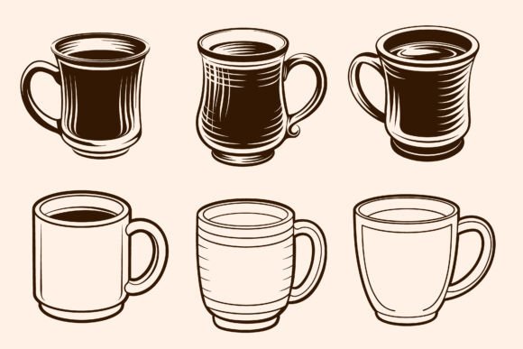 Coffee Cup Vector Line Art: Graphics & Icons for Local Branding