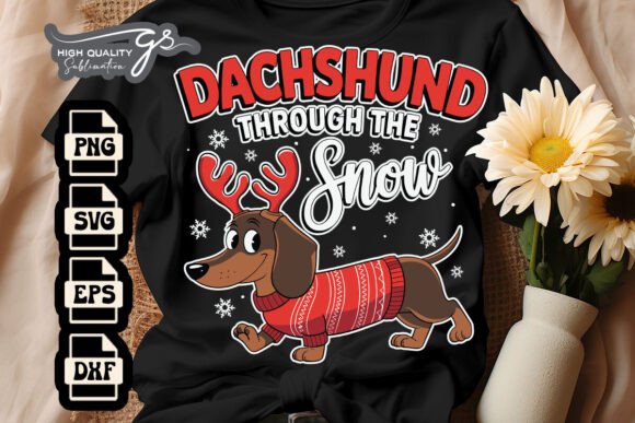 Dachshund Through the Snow Xmas SVG