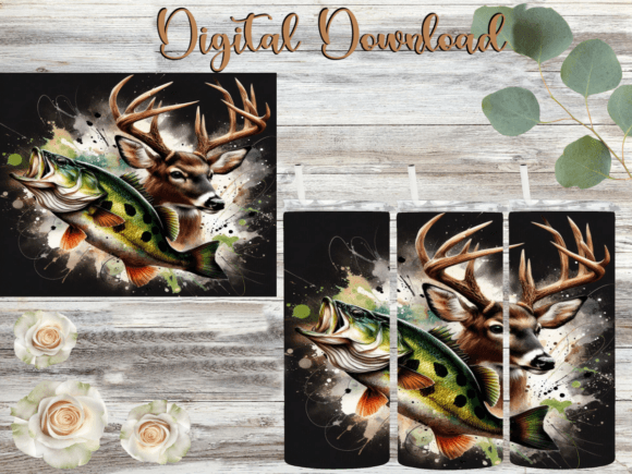 Deer and Fish Background