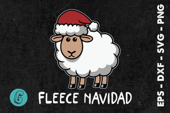 Fleece Navidad Happy Christmas SVG: Graphics for Print Templates