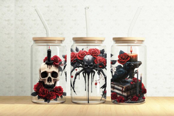 Gothic 16oz Glass Tumbler Wrap