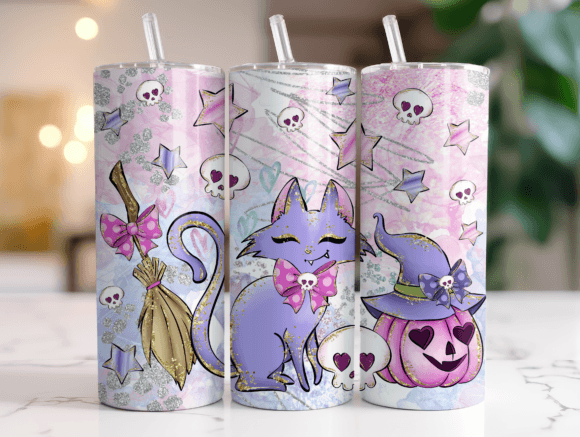 Halloween Cute Cat Tumbler Wraps & Graphics