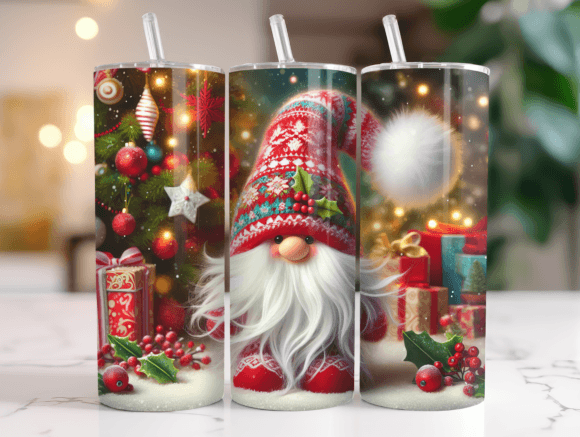 Hristmas Gnome 20oz Wrap PNG Sublimation Graphics