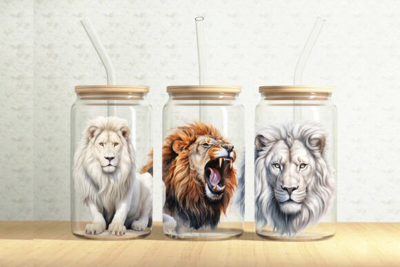 Lions 16oz Glass Can Tumbler Wrap: Graphics for Creative Sellers