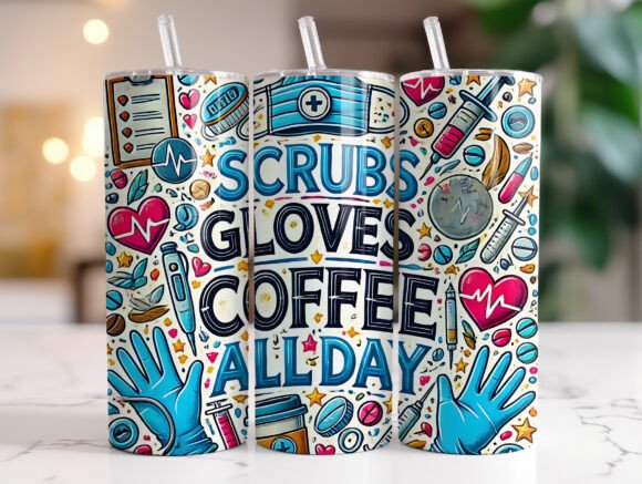 Nurse 20 Oz Tumbler Wrap Sublimation Graphics