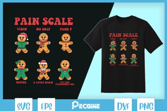 Pain Scale Christmas Nurse SVG: Graphics for T-Shirt Designs