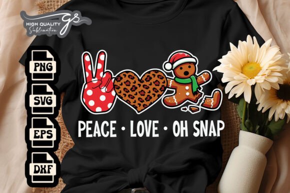 Peace Love Snap Gingerbread SVG