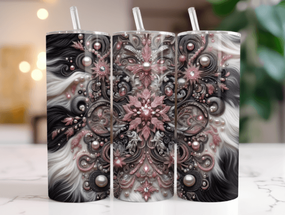 Pink Glitter Cow Skinny Wrap Graphics