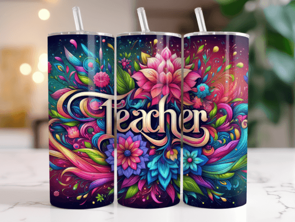 Teacher 20oz Tumbler Wrap Png: Graphics for Branding